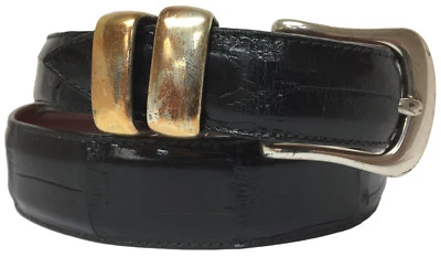 Vestido Cinturón Brillante Suave Piel de Caimán Genuino Negro Niños Jóvenes Talla 30 Occidental Foto 1 de 4
