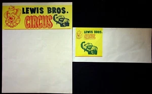 Lewis Bros. Sobre con membrete y caché original de circo - Imagen 1 de 1