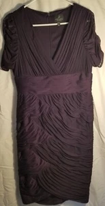 Vestido de fiesta ADRIANNA PAPELL talla 10 púrpura acanalado atrevido movible noche sku C137 - Imagen 1 de 8