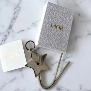 Christian Dior Star  Key Chain Ring Charm Leather Silver 2024 Platinum Member - Picture 1 of 7