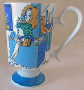 VTG Royal Crown Arnart Smug Mugs Gal Friday 4-5/8 inches tall - Picture 1 of 5