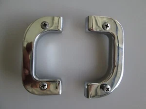 Mercedes-Benz W123 door lock chrome striker trim set front rear LR (pair) - Picture 1 of 2