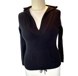 Women's L Kenar Hooded Sweater Ribbed Tunic Length Front Pocket - Picture 1 of 15