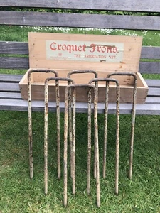 Kompletter Satz 1903 21" Krocket Hoops Eisen im original Army & Navy Society Case - Bild 1 von 8