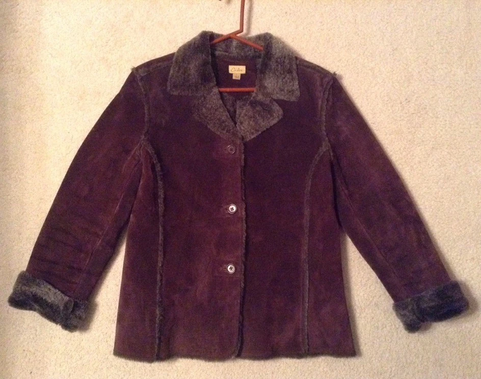 Usado en excelente estado! Chaqueta forrada de piel sintética de oveja marrón caslon para mujer talla L Foto 1 de 4