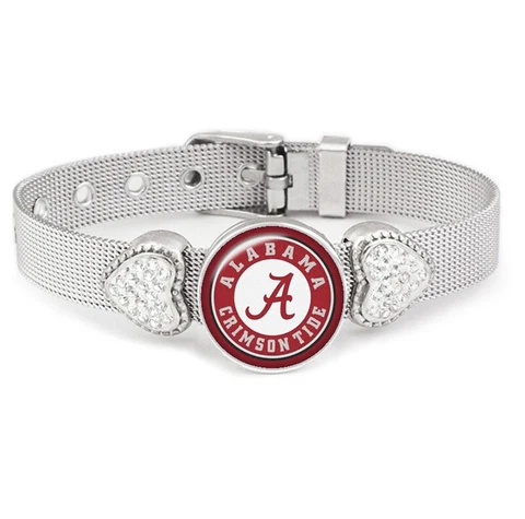 University Alabama Crimson Tide Womens Adjust Silver Bracelet Jewelry Gift D26 Cover