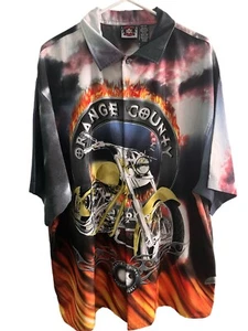 Vintage Y2K orange county choppers DCC Button Up Short Sleeve Motorcycle XXL - Picture 1 of 9
