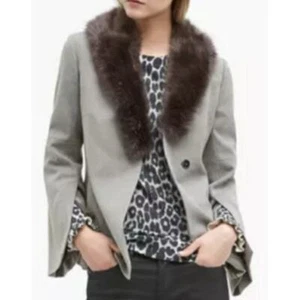 Blazer donna Banana Republic con colletto in pelliccia sintetica rimovibile tg 8 nuovo con etichetta - Foto 1 di 6