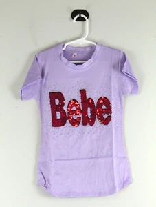 Girls' T-Shirt Short Sleeve Sequin Rhinestone Sz Medium (6) Purple/Pink NWOT - Picture 1 of 5