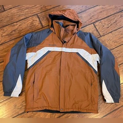 Columbia Gorge Trail Parka Chaqueta Hombre Grande Marrón Naranja Gris Forrado Invierno Cremallera Foto 1 de 4