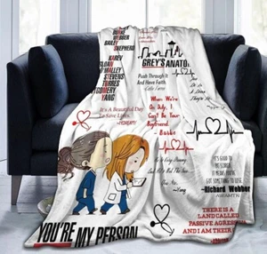 Gray’s Anatomy TV Show Theme Fleece Throw Blanket Size Small 50”x40” - Picture 1 of 3