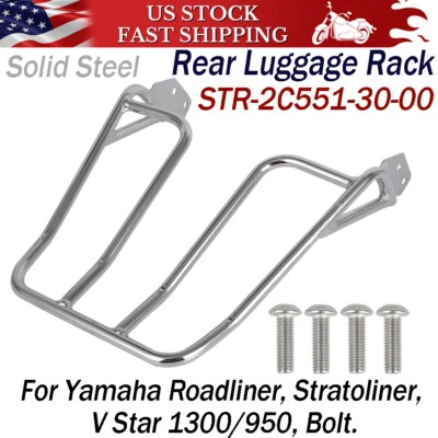 Rear Luggage Rack Steel For Yamaha Roadliner, Stratoliner, Bolt, V STAR 1300,950 Foto 1 de 4