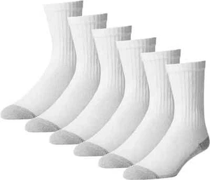12 Paar Crew-Socken Herren Damen weiß grau Baumwolle Sport Arbeit Sport Größe 9-11 - Bild 1 von 1