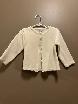 Cárdigan Suéter BabyGap Niña Crema Marfil Chenilla 18-24 Meses Vacaciones Foto 1 de 4