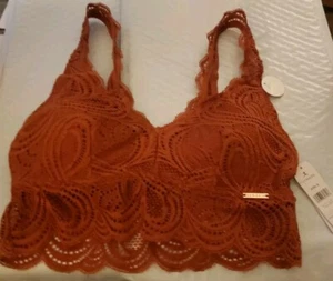 Danskin Intimates Longline Lace Bralette S -Orange Cinnamon- - Picture 1 of 3