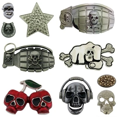 Calavera Esqueleto Tatuaje Metal Cinturón Hebilla Halloween Fiesta Disfraz Hombres Mujeres Nuevo Foto 1 de 4