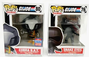New POP Figures- #76 Snake Eyes #80 Cobra B.A.T. from GI Joe Limited edition - Picture 1 of 6