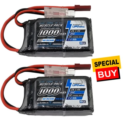 Batería Lipo NHX RC Muscle Pack 2S 7.4V 1000mAh 35C con Conector JST (2) Foto 1 de 4