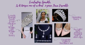 Everlasting Sparkle, is a Unique one-of-a-kind 7-piece Bridal  Tiara Ensemble - Picture 1 of 13