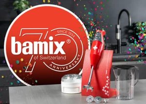 Bamix 70th Anniversary Limited Edition Red Swissline Blender 200W Bonus Meat Min - Picture 1 of 8