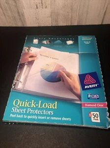 [50 PACK] Avery Quick Load Sheet Protectors 8-1/2" x 11" Diamond Clear 73802 - Picture 1 of 2