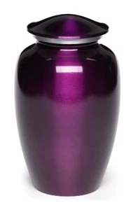 Classic Alloy Cremation Urn - Color Perfection High-gloss Purple 200 Cubic Inch - Picture 1 of 1