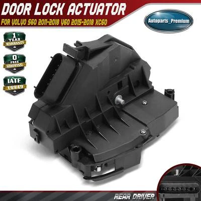 Rear Driver Door Lock Actuator for Volvo S60 2011-2018 V60 2015-2018 XC60 10-17 - Image 1 of 4