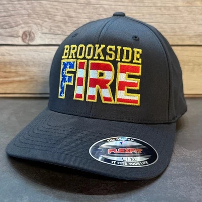 Custom Fire Department Embroidered Snapback & Flexfit Caps – 40 Hat Color Option - Image 1 of 3