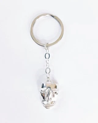 PORTACHIAVI IN ARGENTO CON MASCHERA MAMUTHONES TRADIZIONE SARDA - Immagine 1 di 2