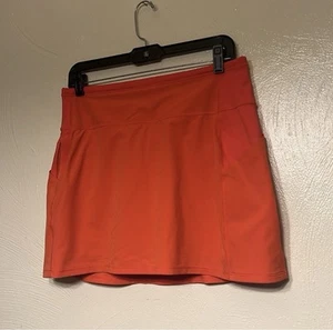 Athleta Action Skort In Dobby 14.5" Orange size Large Small Golf Pickleball - Picture 1 of 10