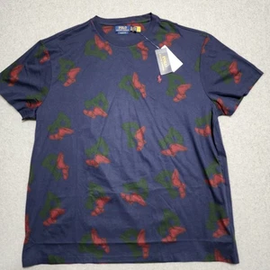 New Polo Ralph Lauren Mens Navy Blue All Over P-Wing T-Shirt XXL Classic Fit NWT - Picture 1 of 13