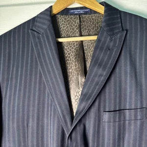 Michael Irvin Mens 88 Suit 44L Black Pinstripe Jakcet and Pants - Picture 1 of 22