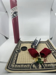 Vintage PENTE Game ~ Red Tube ~ 4 Player Set Red,Green,Gold,Clear w/Book & Board - Picture 1 of 6