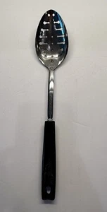 Vintage EKCO Schlitzlöffel Spatel 12" Schlüsselloch schwarzer Griff Maiskolben Griff USA - Bild 1 von 5