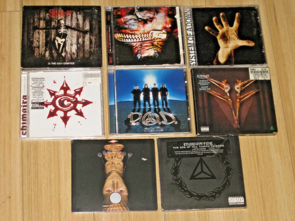 Heavy Metal 8 CD Album Collection P.O.D. System Of A Down Slipknot Chimaira - Image 1 of 4