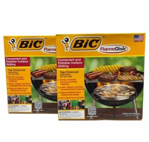 2 BIC Flammenscheibe Tragbar Outdoor Grill Heckklappe Holzkohle Alternative Neu im Karton - Bild 1 von 3
