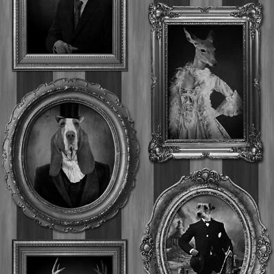 PAPEL PINTADO PERROS EN MARCOS - MURIVA J59309 NUEVOS CIERVOS CACHORROS Foto 1 de 3