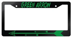 Green Arrow Glossy Black Plastic License Plate Frame DC - Picture 1 of 1