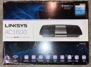 Linksys EA6400 AC1600 Dual-Band Smart Wi-Fi Router - Czarny - NOWY ZAPIECZĘTOWANY - Zdjęcie 1 z 1