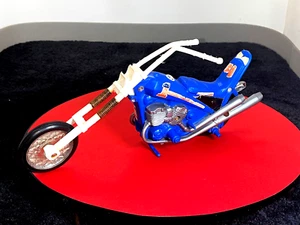Vintage Evel Knievel blau Chopper Kreisel angetrieben Motorrad 10" lang - Bild 1 von 13