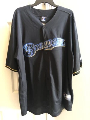 Подлинная мужская футболка Milwaukee Brewers No8 Braun черная размер 56 хорошее состояние товара - Изображение 1 из 4