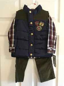 Boys Rock Boys' 3 Piece Vest Set with Top and Corduroy Pant 24 Months MRSP:$44 - Picture 1 of 4