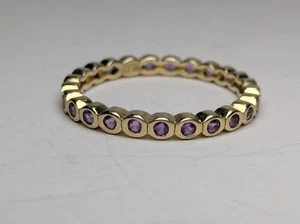 Sterling Eternity Ring Marked Han With Amethyst - Picture 1 of 3