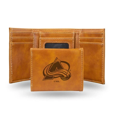 Colorado Avalanche Laser Engraved Leather Trifold Wallet [NEW] Billfold ID Card Cover