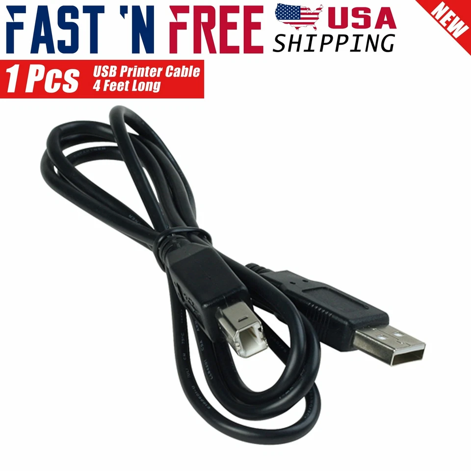 4 FT E188601 (UL) 28AWG1P+28AWG/2C E188601 Shielded USB Printer Cable (Black) - Image 1 of 1