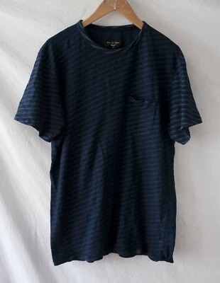 Camiseta Rag & Bone Azul Oscuro Rayas Talla L **07Dg0408a4 Foto 1 de 4