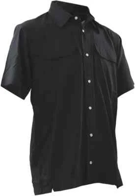 Camisa de campamento fresca TRU-SPEC 24-7 para hombre - manga corta poliéster spandex - negra S&M Foto 1 de 3
