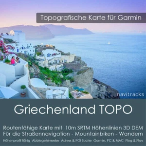 Griechenland Topo Karte 10m Höhenlinien 4GB microSD für Garmin Navi, PC & MAC - Bild 1 von 9