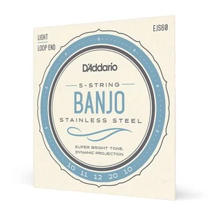 D'Addario EJS60 Light Stainless Steel 5-String Banjo Strings (10-20 Gauge) - Picture 1 of 1