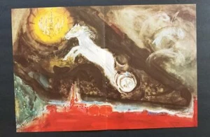 Marc Chagall "St. Petersbourg: Fantasy" Mounted Offset Lithograph 1969 Mourlot - Picture 1 of 4